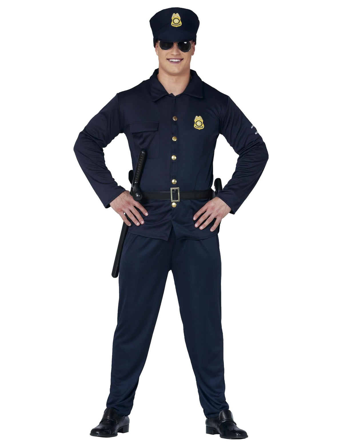 Vedere din față a costumului de polițist pentru adult