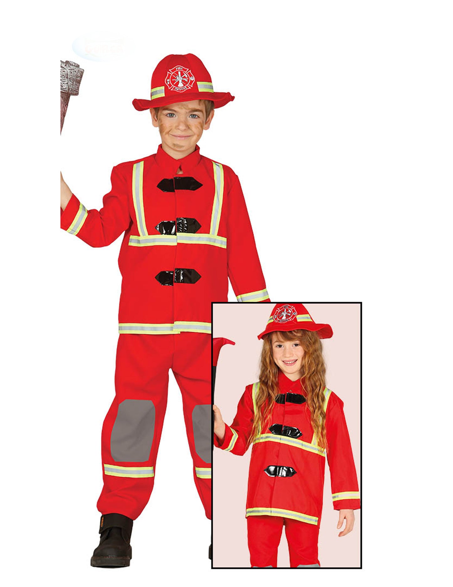 Costum de pompieri roșii pentru copii