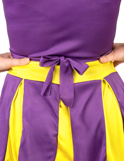 Pompom Girl SUA Costum Violet și Galben Woman
