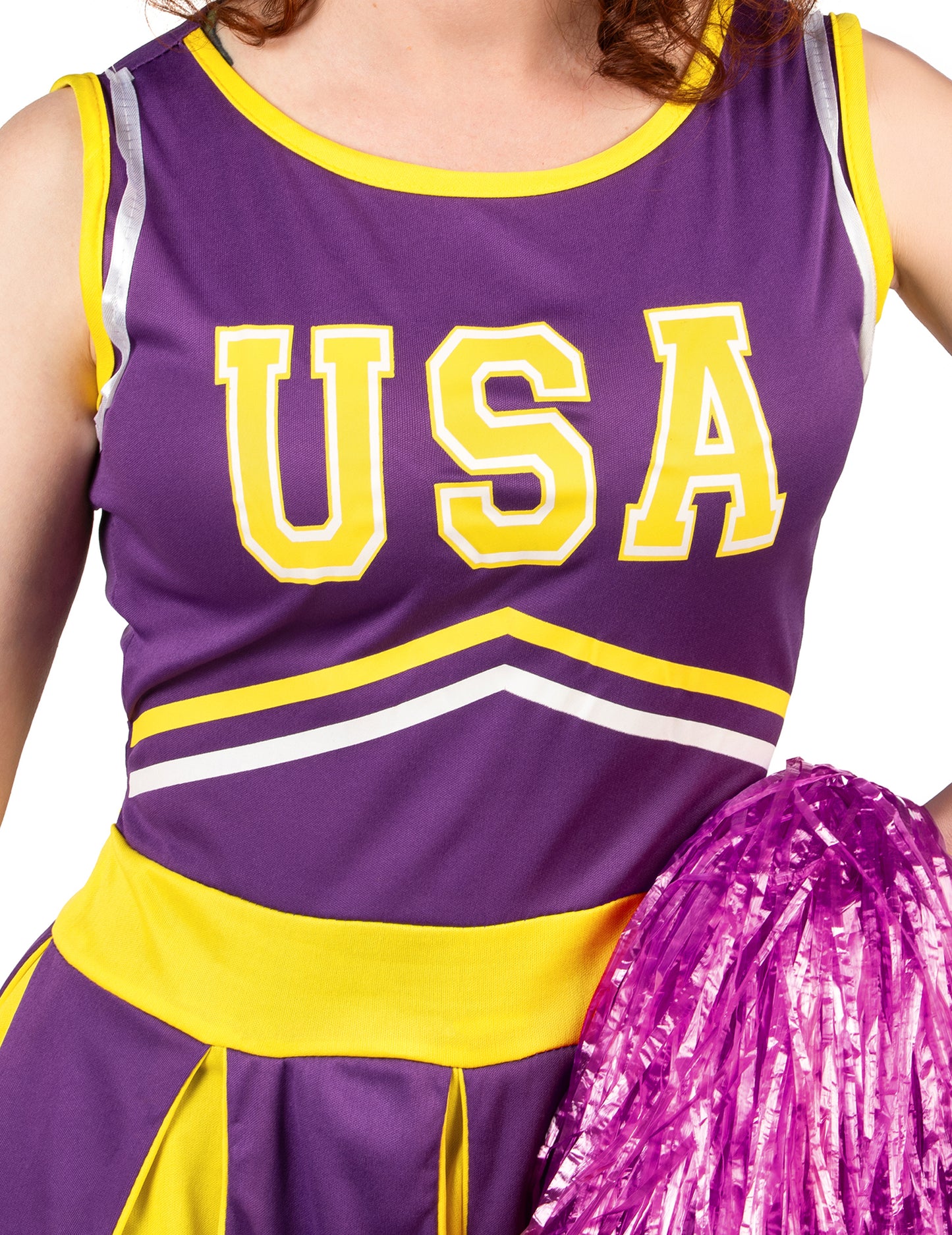 Pompom Girl SUA Costum Violet și Galben Woman