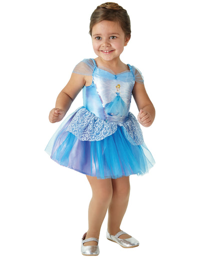 Costum de prințesă balerină Cenușăreasa pentru fată, albastru, cu tutu din tulle