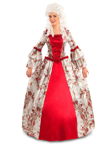 Femeie costum de prințesă barocă cu flori baroce