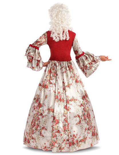 Femeie costum de prințesă barocă cu flori baroce