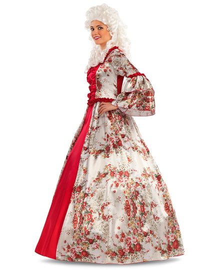 Femeie costum de prințesă barocă cu flori baroce