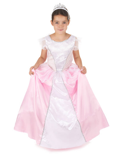 Déguisement de princesse pour fille rose et blanc avec diadème