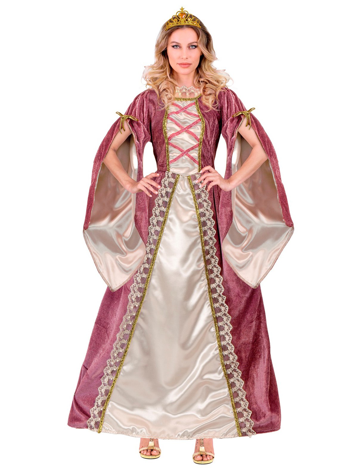 Prințesa medievală roz și albă deghizată prințesa medievală a femeilor