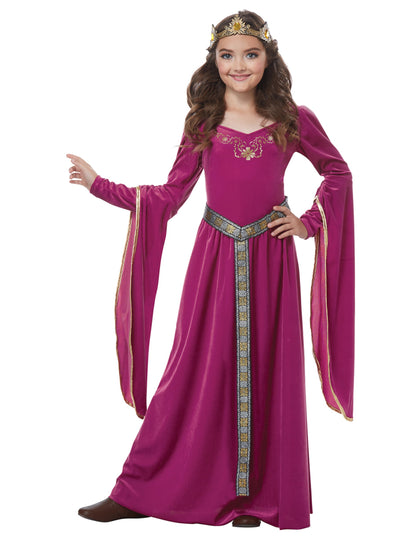 Médieval Princess Costum Velvet Pink Girl