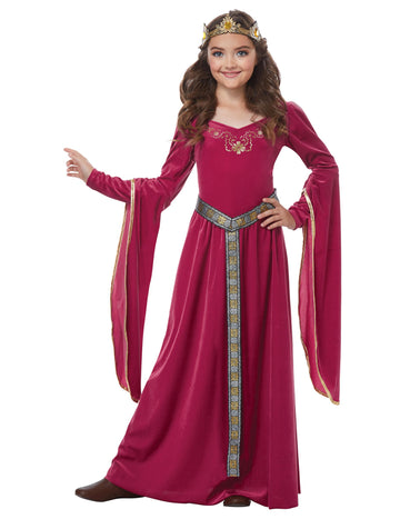 Médieval Princess Costum Velvet Pink Girl
