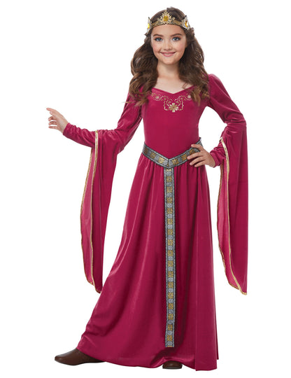 Médieval Princess Costum Velvet Pink Girl