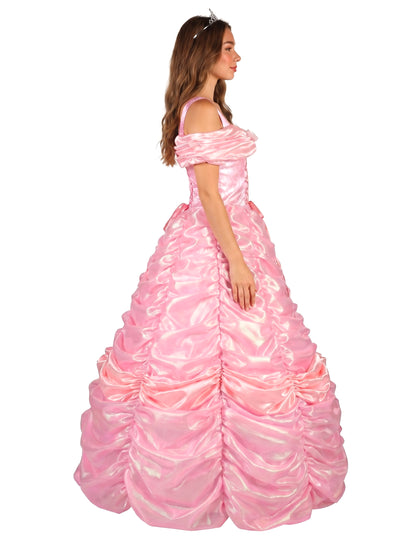 Déguisement princesse rose haut de gamme pour femme
