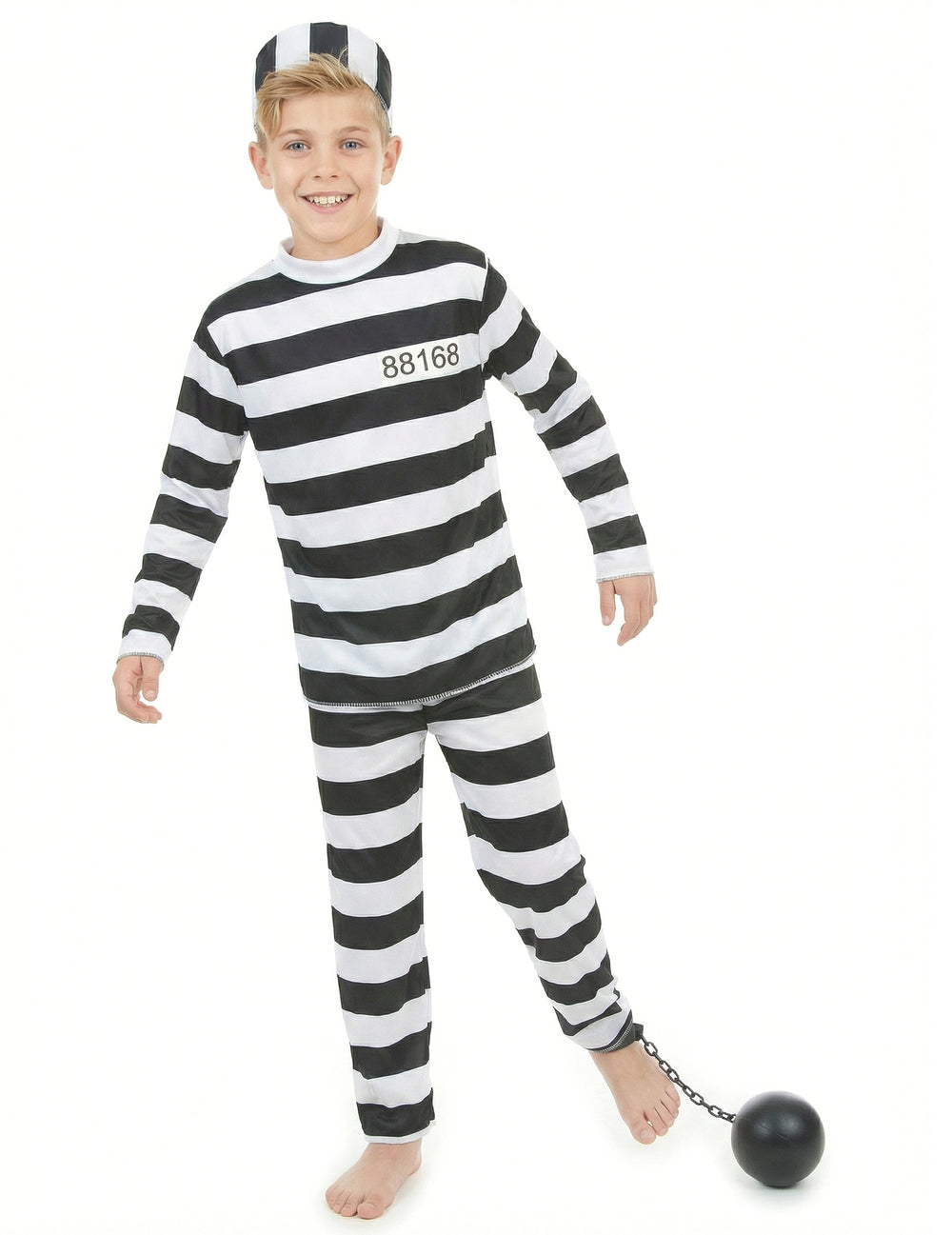 Vue de face du déguisement de prisonnier pour enfant