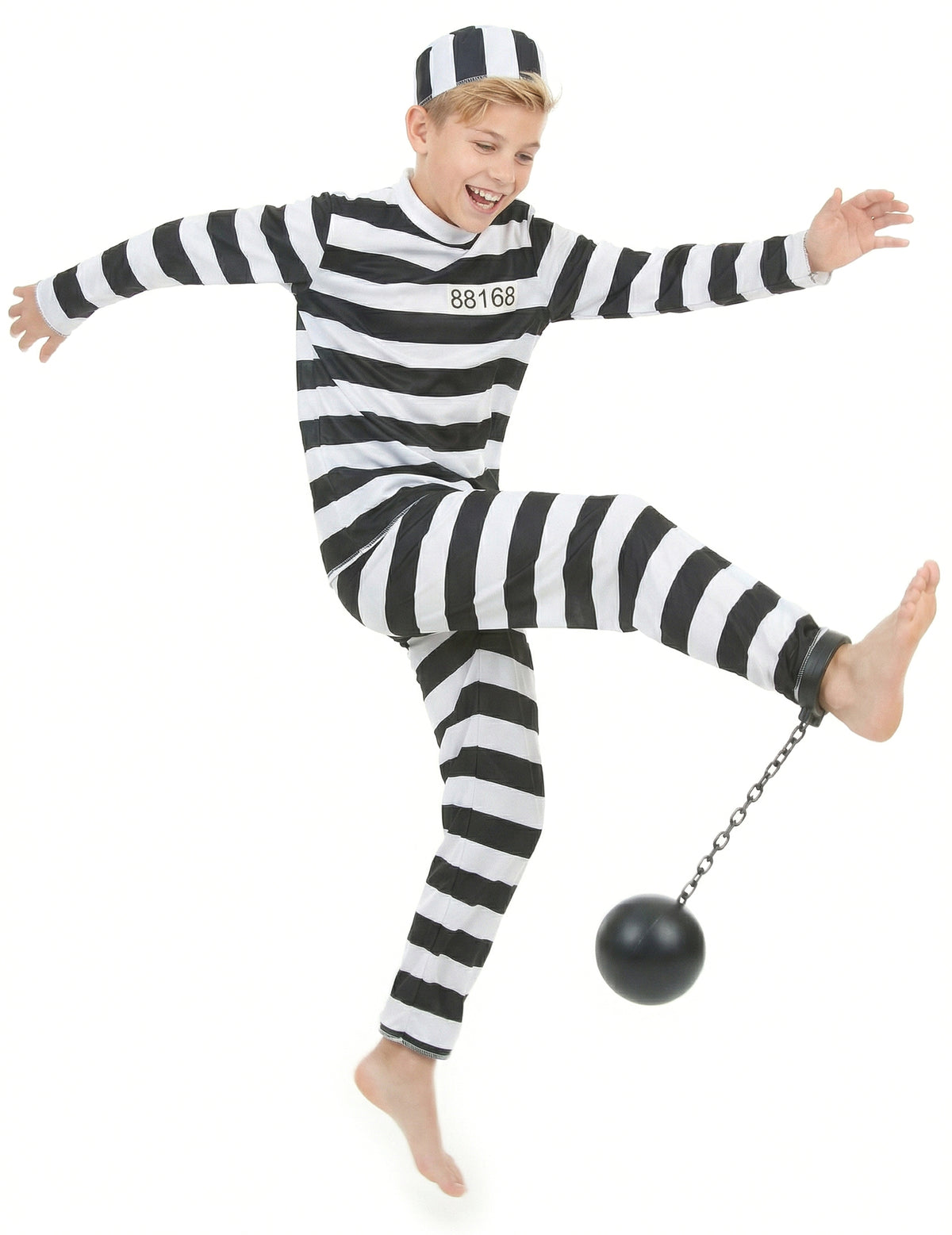 Vue d'ensemble du déguisement de prisonnier pour enfant