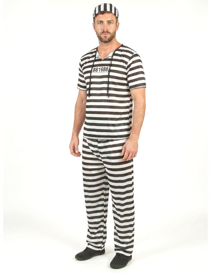 Déguisement prisonnier noir et blanc homme