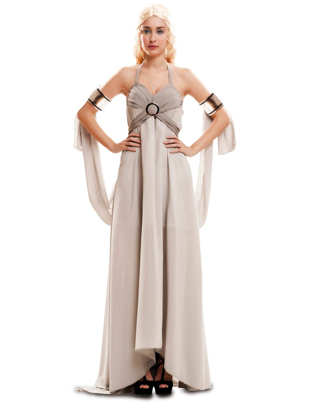 Costum regine a dragonilor glamour pentru femeie gri deschis cu brățări