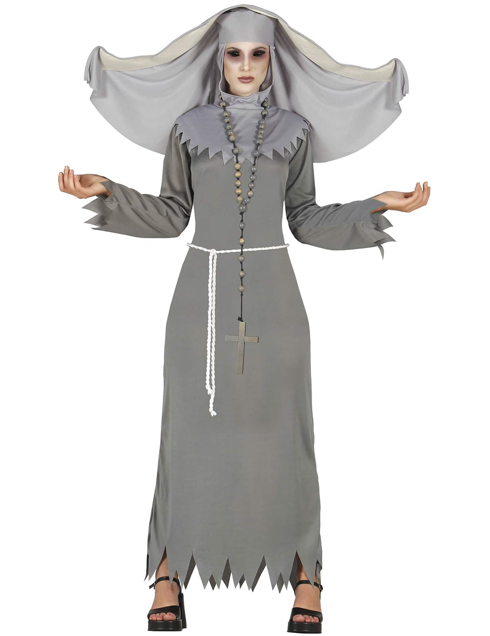 Costum de călugăriță posedată pentru femeie gri halloween
