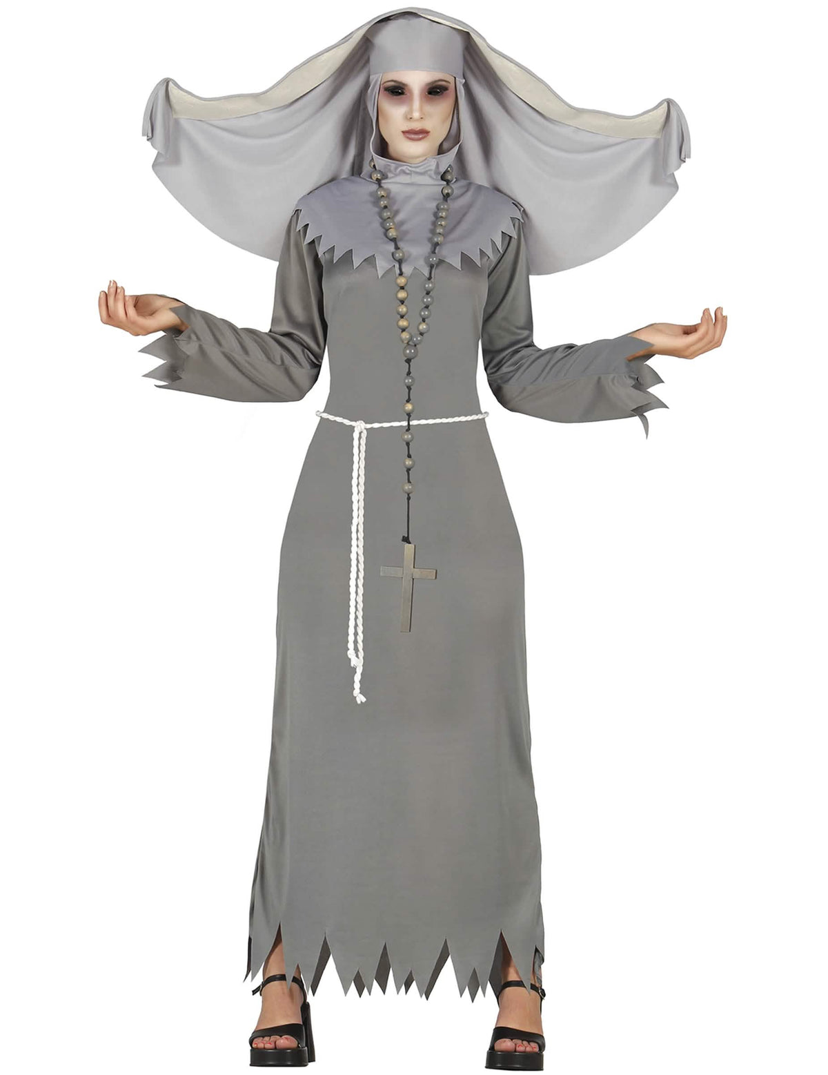 Costum de călugăriță posedată pentru femeie gri halloween