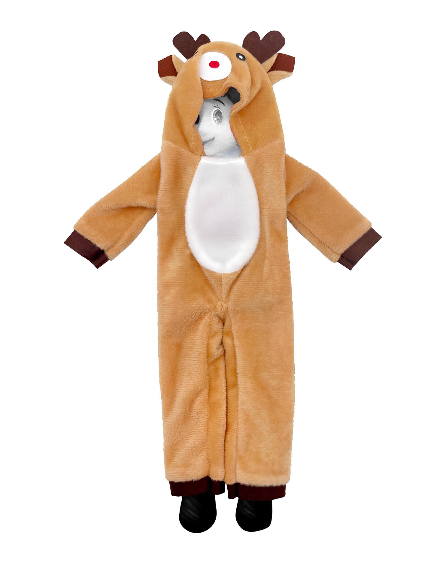 Costum de ren de Crăciun pentru o păpușă elf năzdrăvană