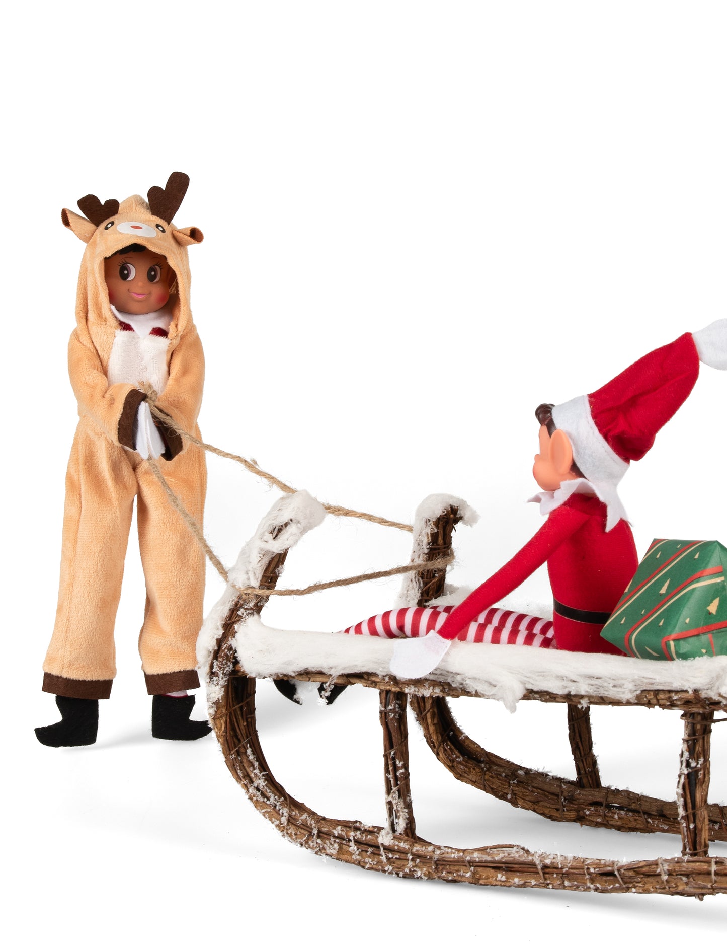 Costum de ren de Crăciun pentru o păpușă elf năzdrăvană