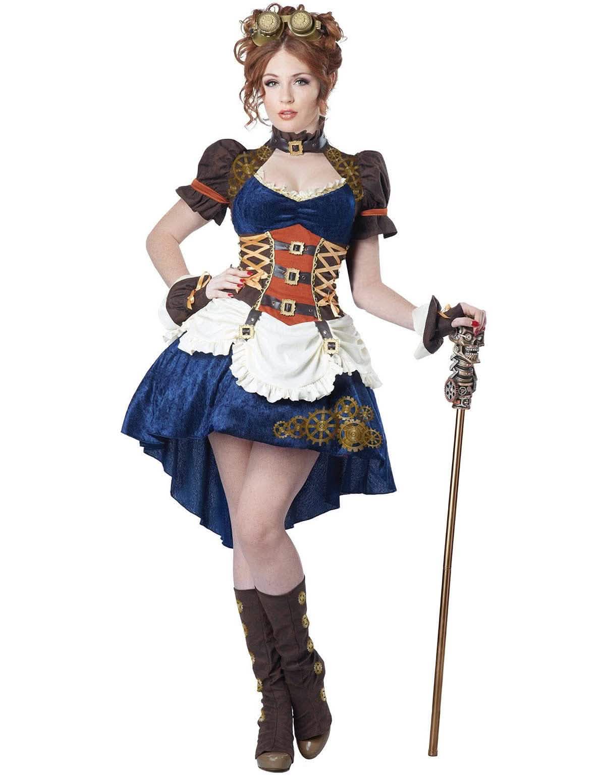 Costum de cuplu Steampunk retro-futurist pentru adulți