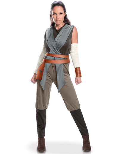 Costum de Rey Star Wars VIII pentru femei, gri și maro, cu manșete albe