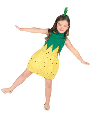 Costum de rochie de ananas pentru fată