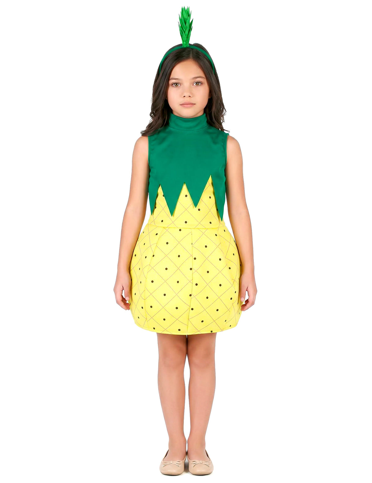 Vue de face du déguisement robe ananas