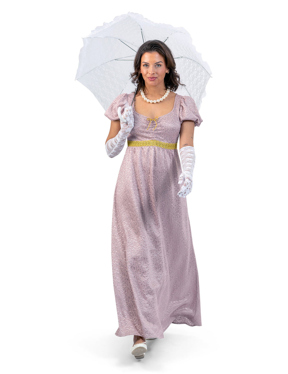 Vue de face du déguisement robe empire pour femme