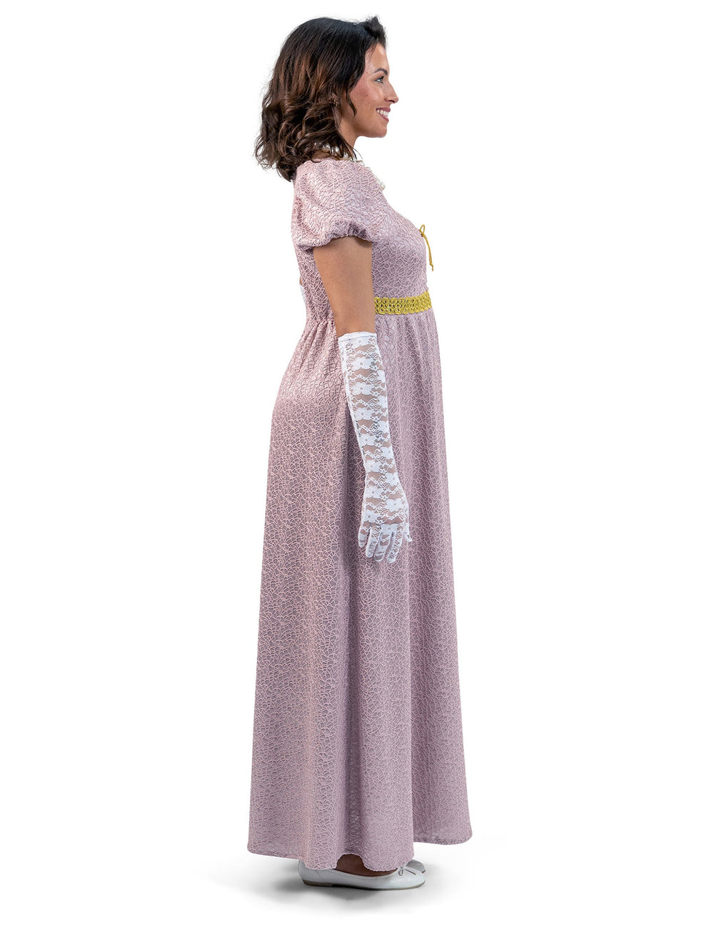 Vue de profil du déguisement robe empire pour femme