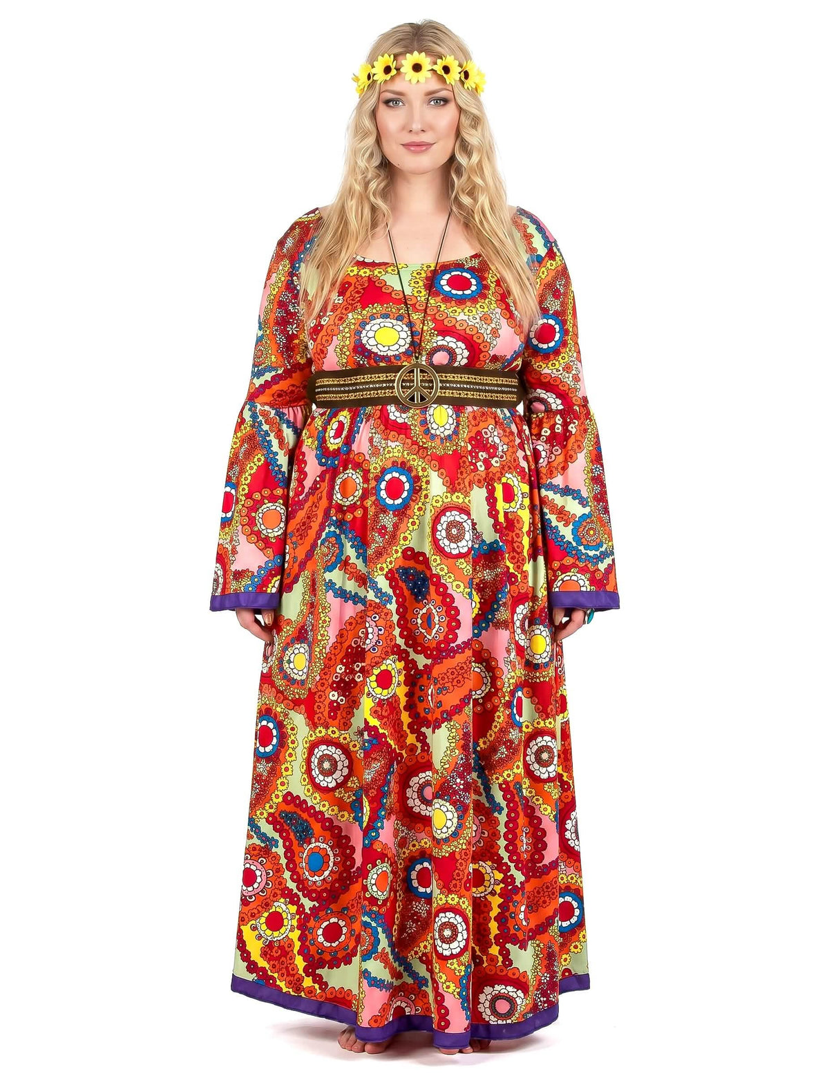 Costum de rochie hippie de dimensiuni mari