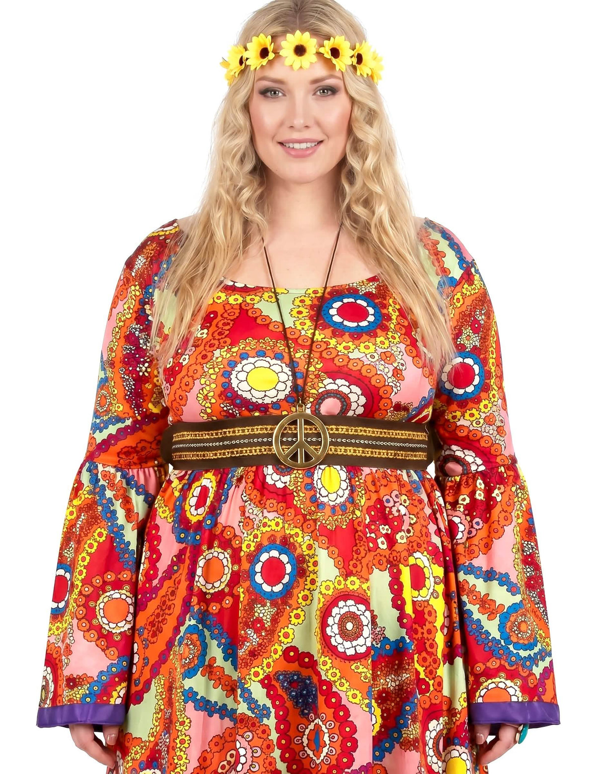 Costum de rochie hippie de dimensiuni mari