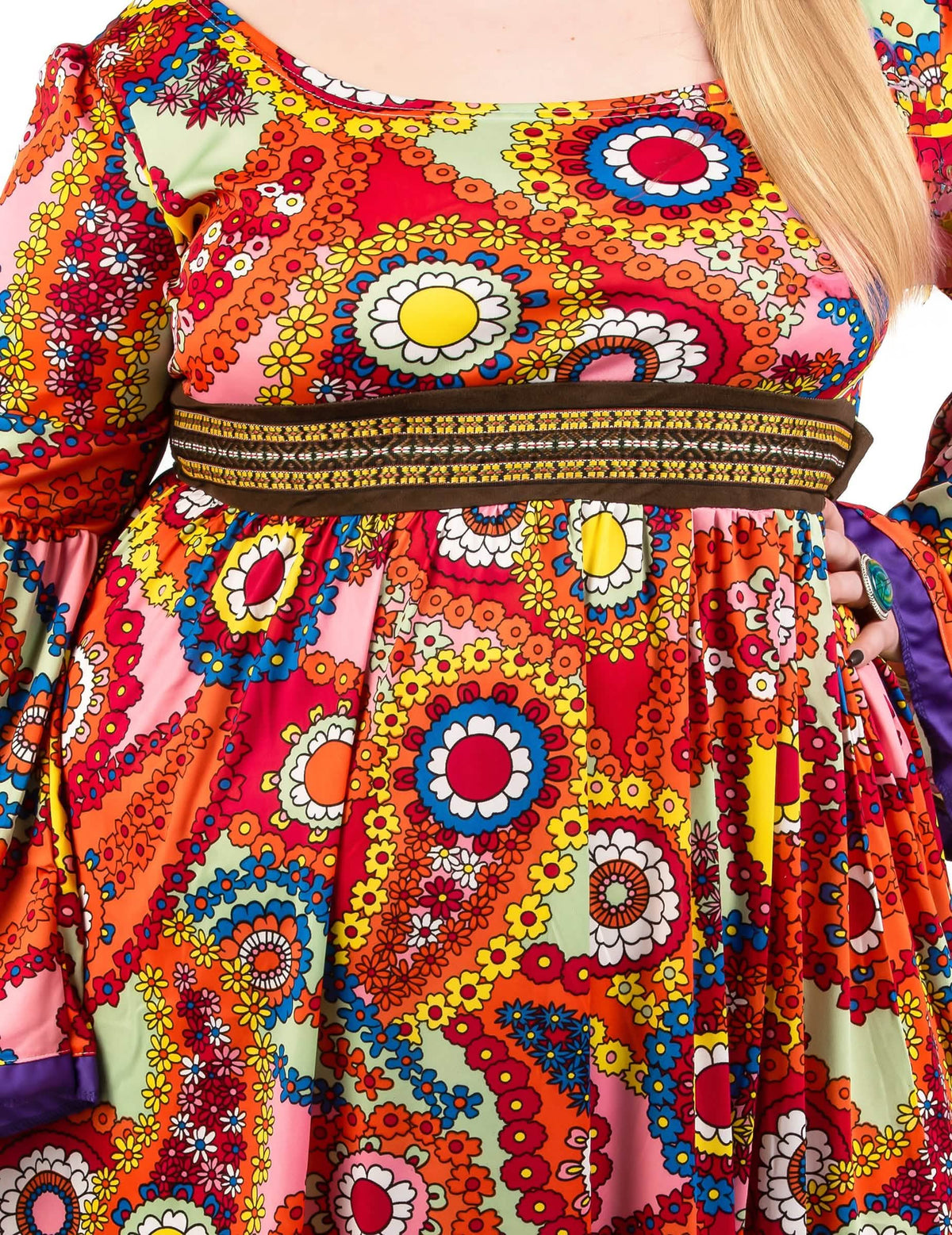 Costum de rochie hippie de dimensiuni mari