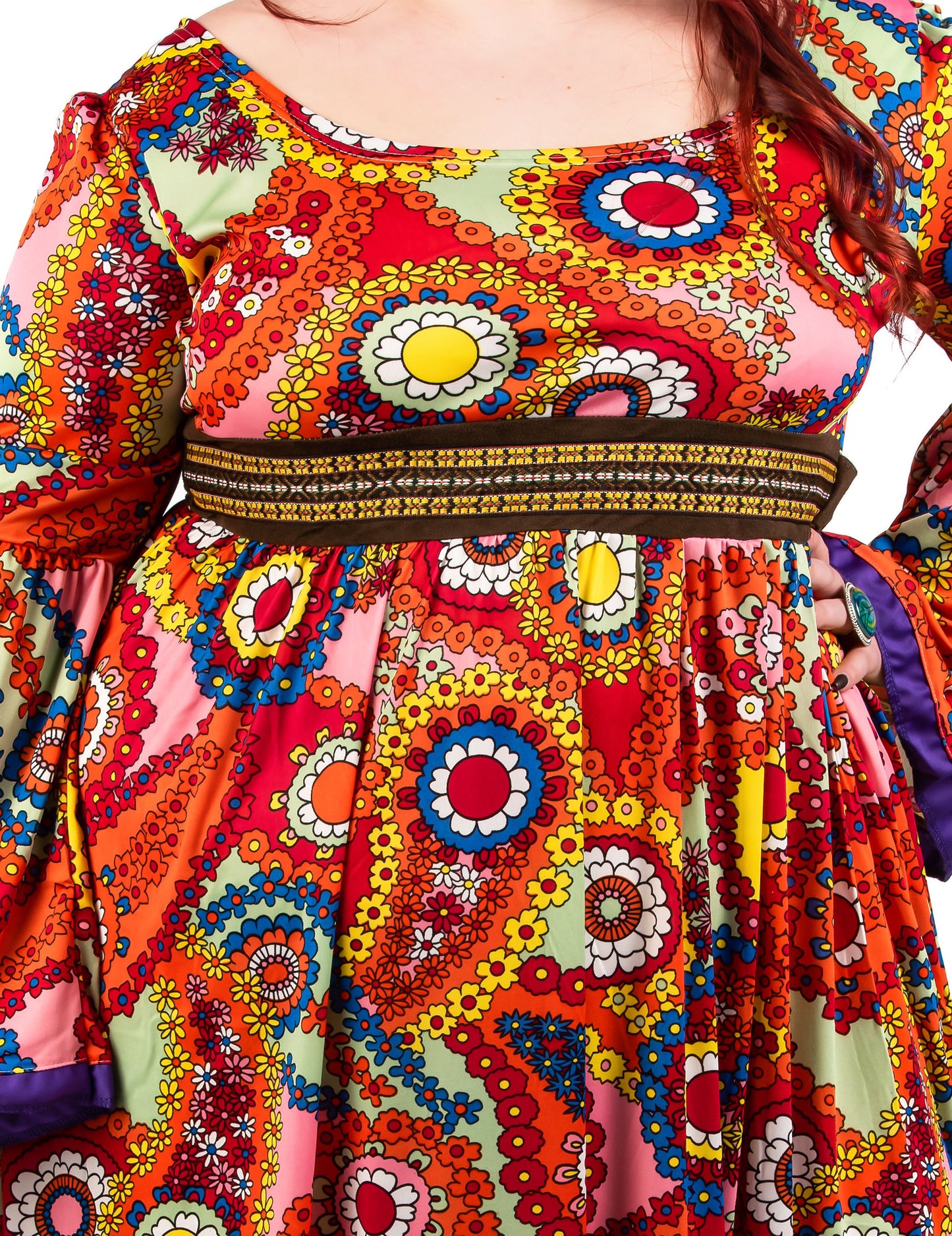 Costum de rochie hippie de dimensiuni mari