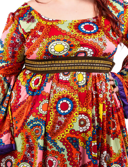 Costum de rochie hippie de dimensiuni mari