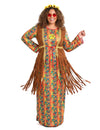 Costum lung de rochie hippie cu franjuri plus dimensiuni pentru femei