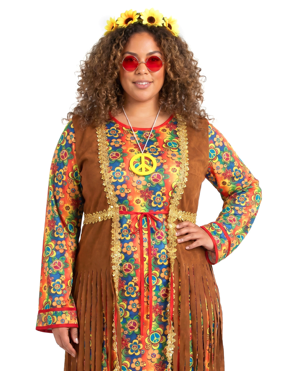 Costum lung de rochie hippie cu franjuri plus dimensiuni pentru femei