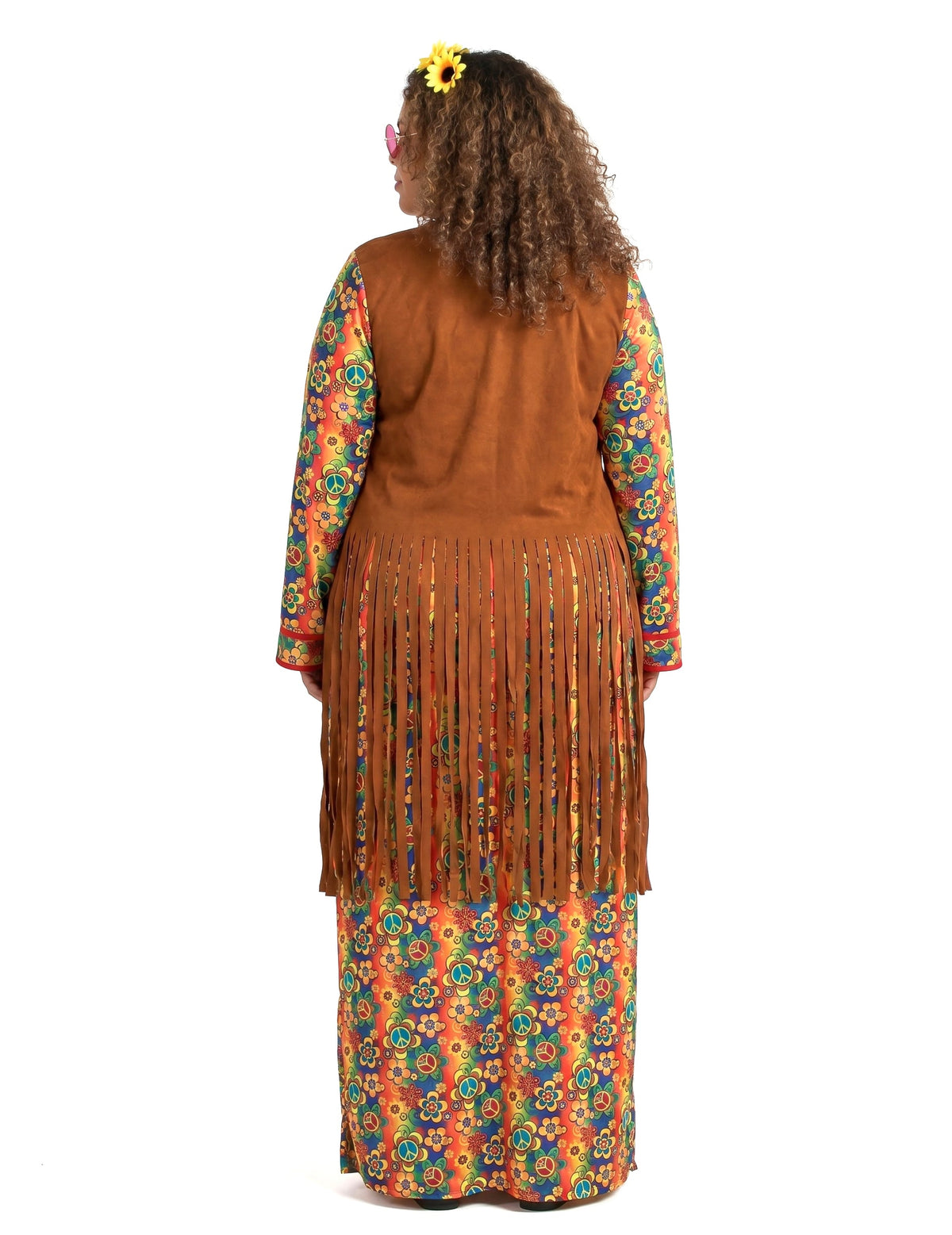 Costum lung de rochie hippie cu franjuri plus dimensiuni pentru femei