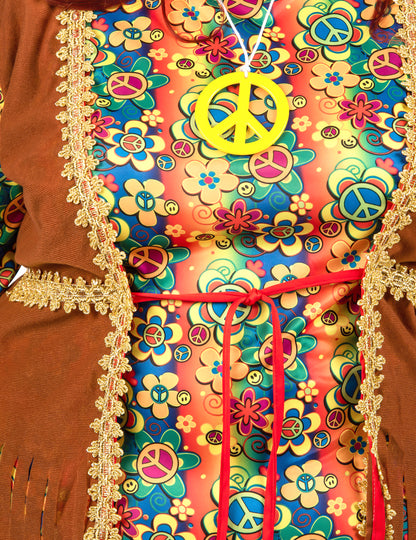 Costum lung de rochie hippie cu franjuri plus dimensiuni pentru femei