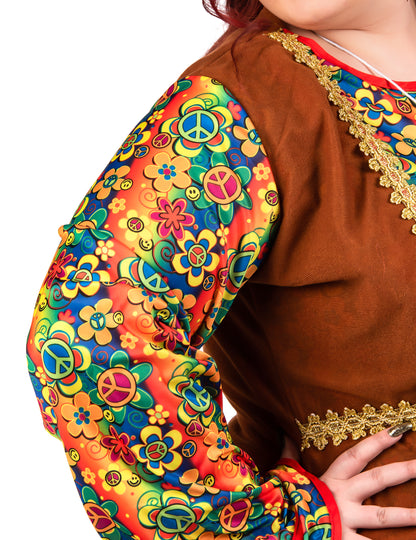 Costum lung de rochie hippie cu franjuri plus dimensiuni pentru femei