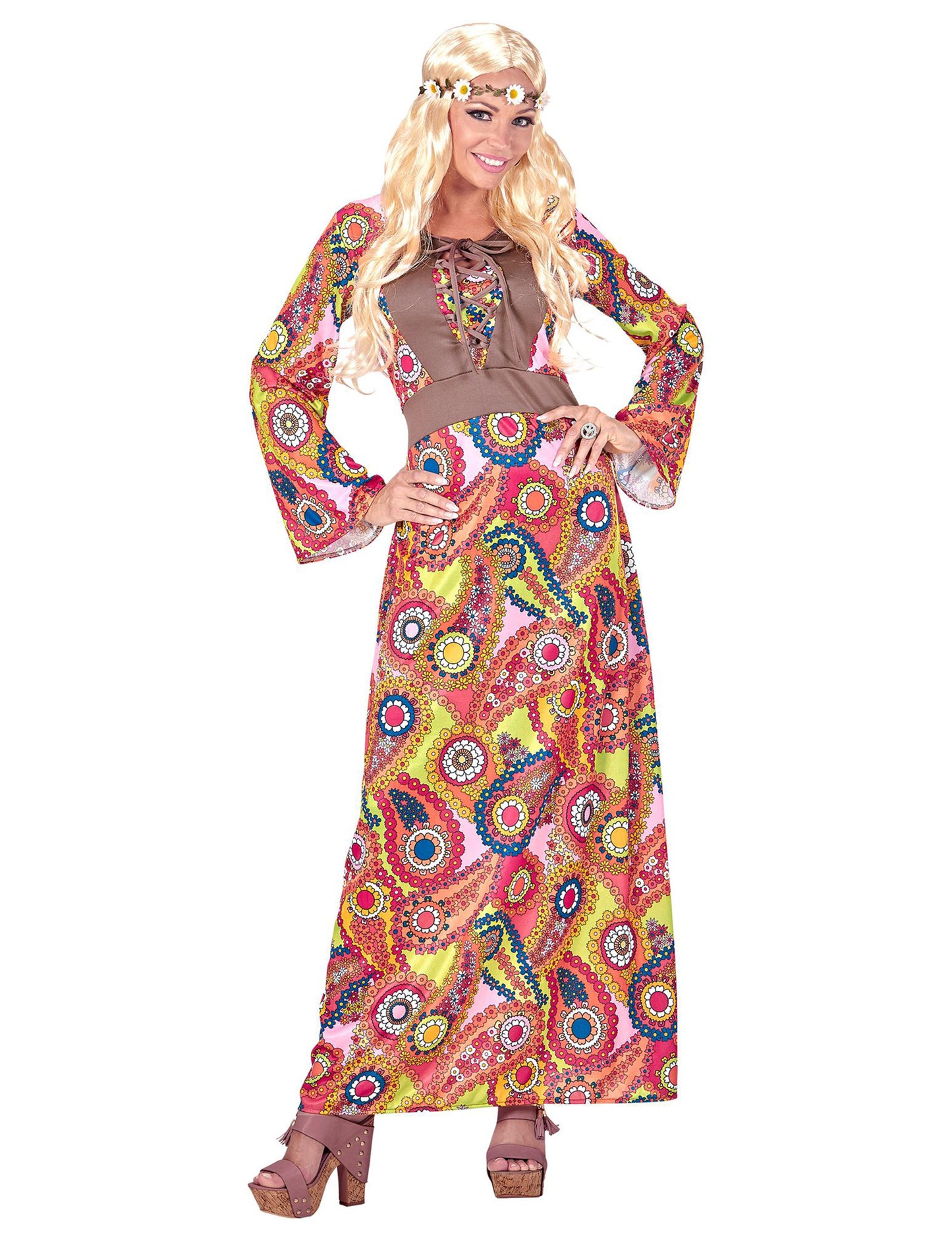 Hippie multicolor hippie rochie costum femeie