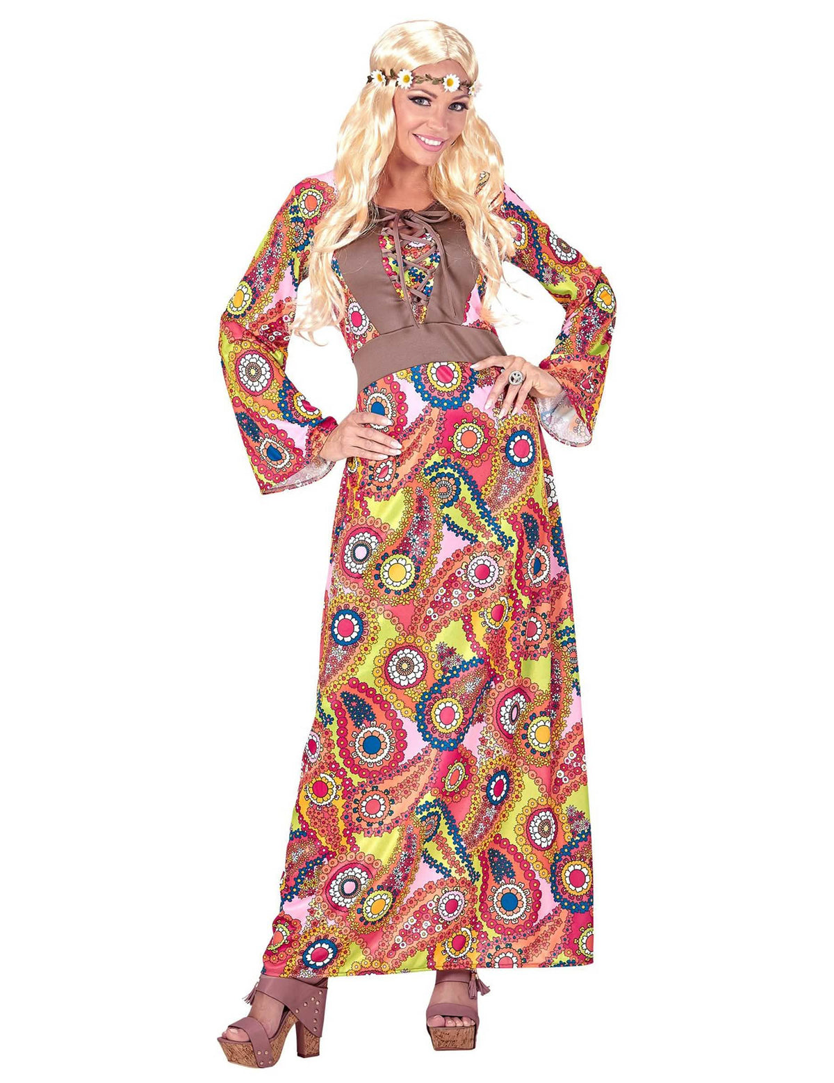 Hippie multicolor hippie rochie costum femeie