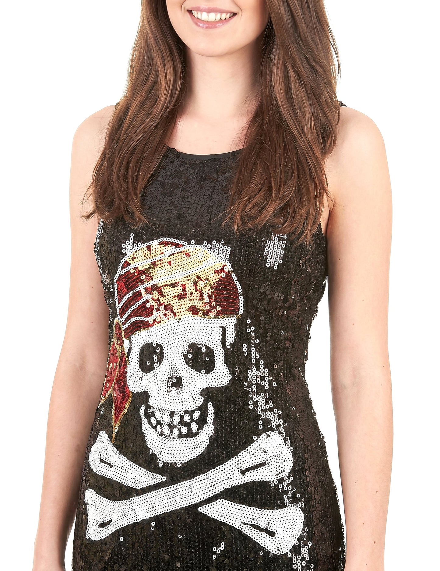Déguisement Robe sequins tête de mort