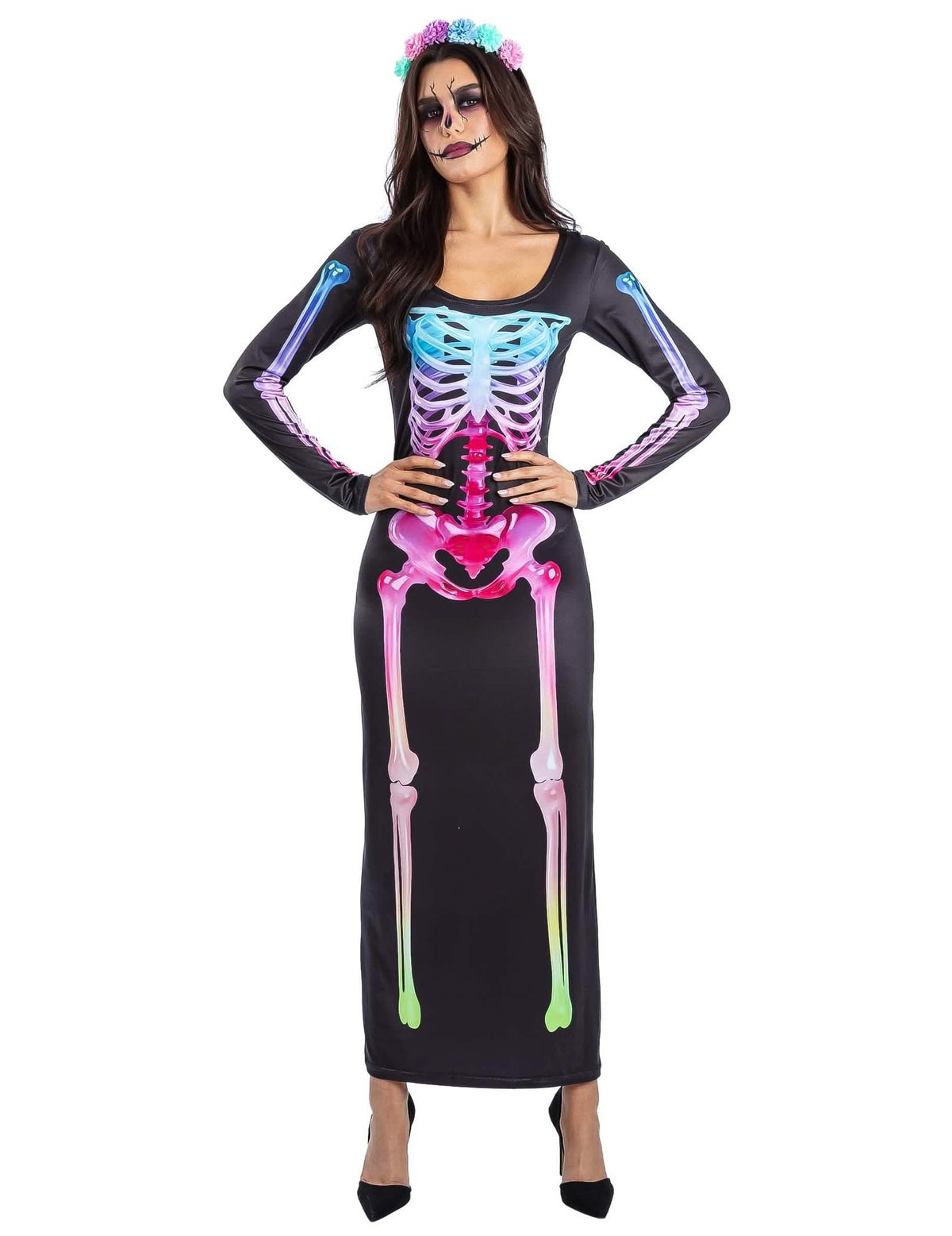 Costum rochie schelet curcubeu pentru femei