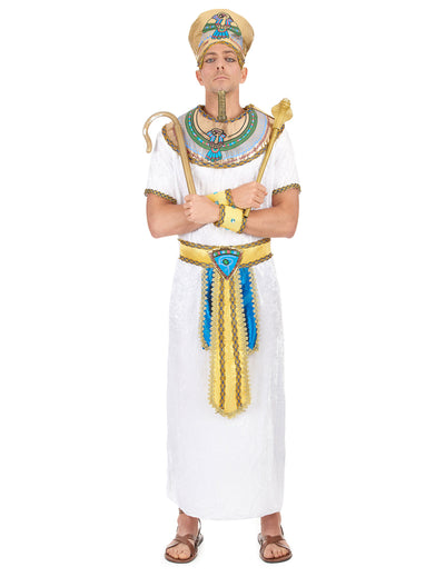 Déguisement complet roi égyptien pour homme blanc et doré