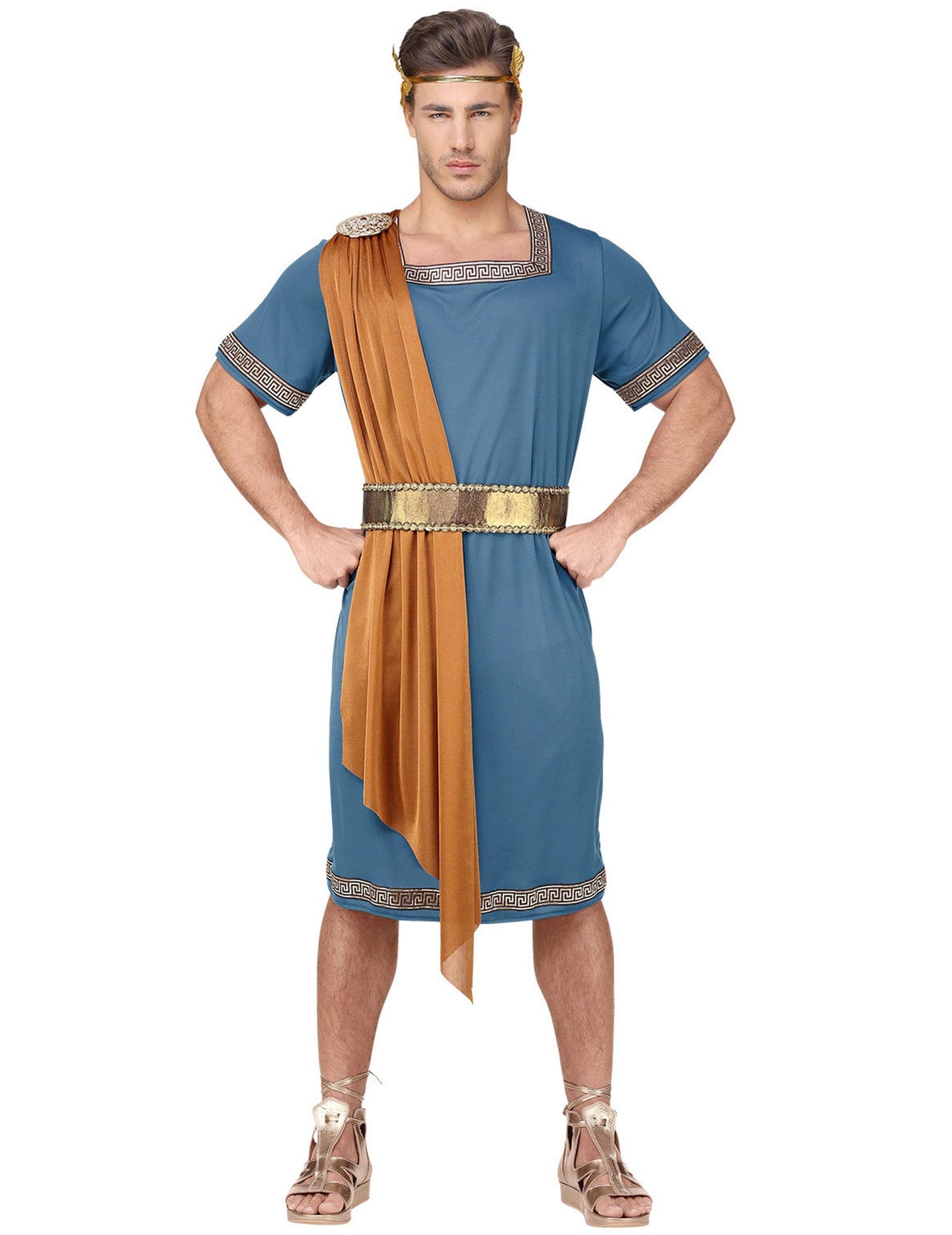 Vue de face du déguisement de roi romain pour adulte