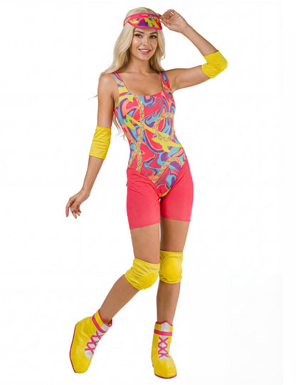 Costum de fată cu rulouri fluo fluo