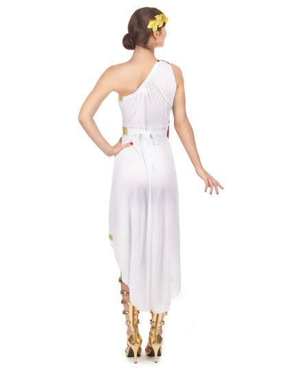 Vedere din spate a costumului elegant de roman pentru femei