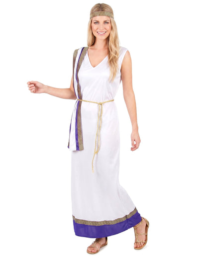 Deghizare romană femeie violetă lungă