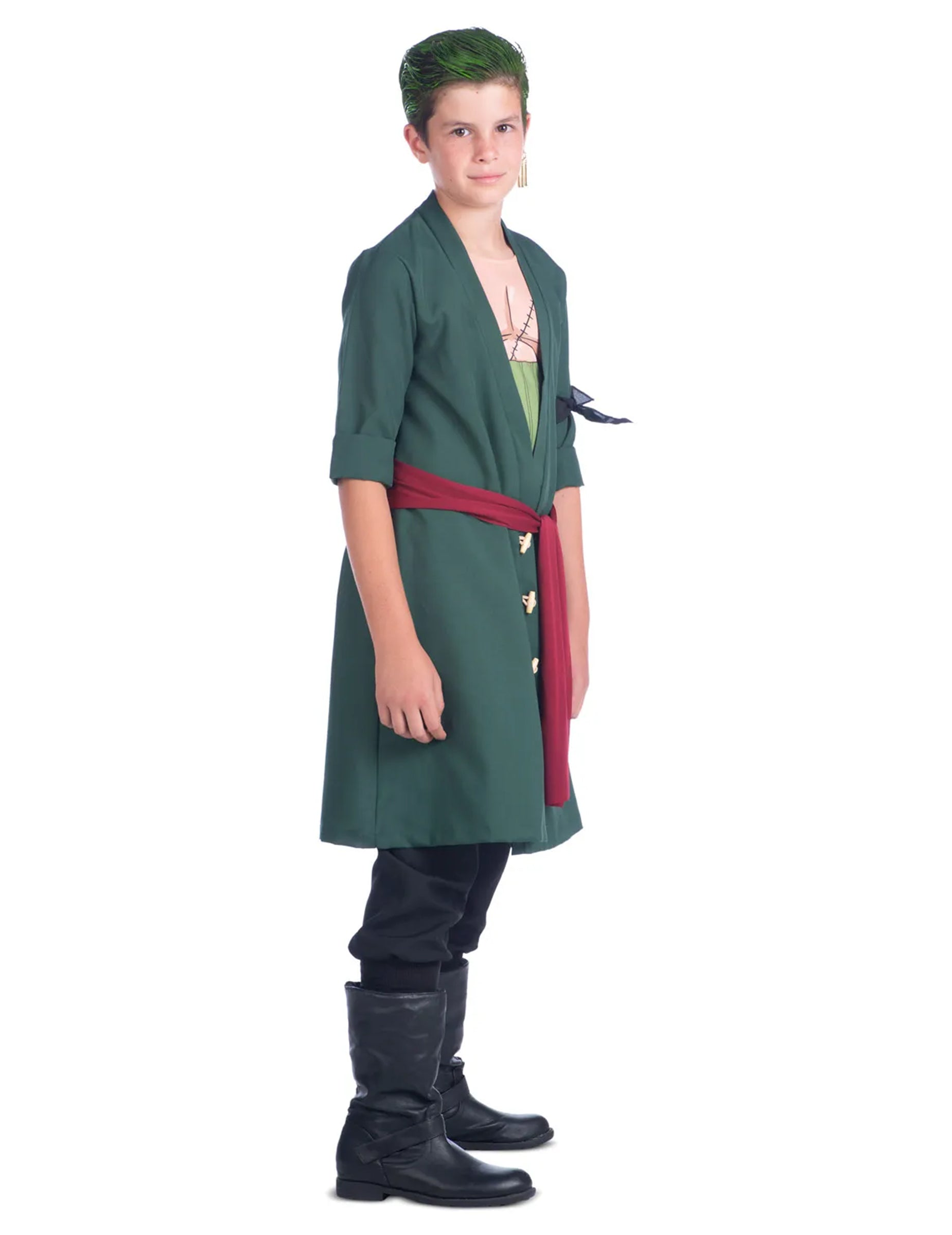 Vue de profil du déguisement Roronoa Zoro One Piece pour enfant