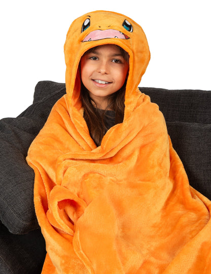 Costum deghizare Salamèche Pătură Polară cu Glugă pentru Copii Pokémon™ 