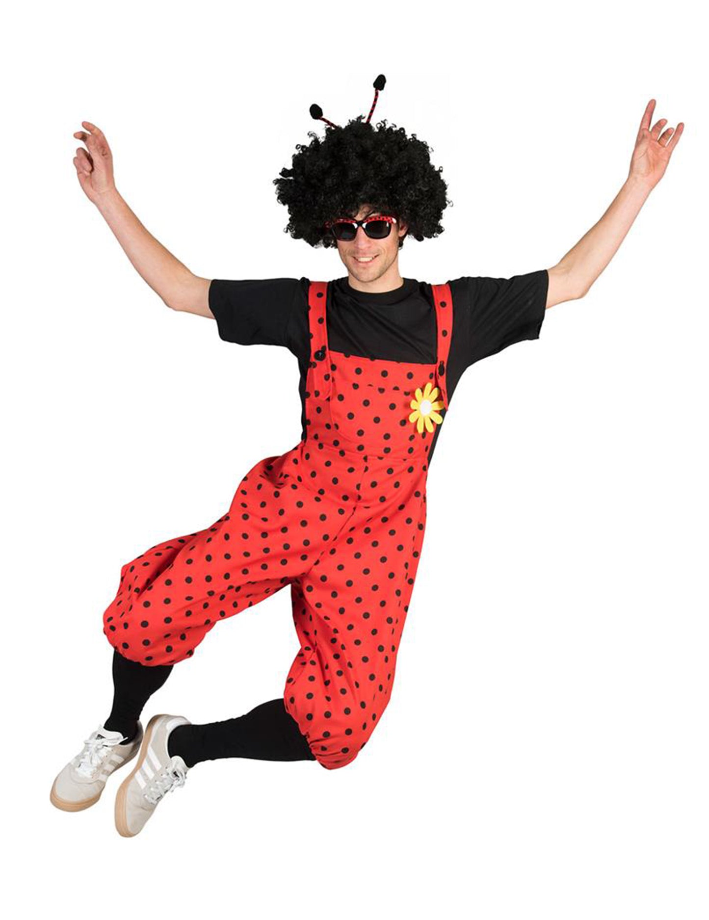 Costum de salopete coccinelle cu flori adulte